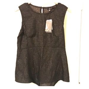 Black and gold peplum top